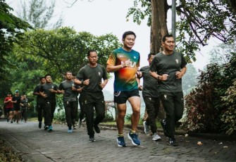 Kodim Tulungagung Lari Bersama di Kawasan Kuliner Pinka