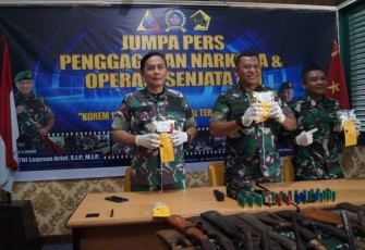 Konferensi Pers Dankolakopsrem 121/Abw Brigjen TNI Luqman Arif, S.I.P.