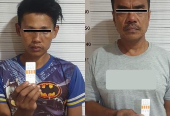 Tersangka pengguna narkoba jenis sabu diamankan petugas Polrestabes Medan, Senin (8/1/2024).