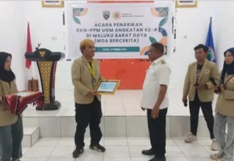 Waki Bupati MBD saat sambut Baik dan Apresiasi Pelaksana KKN Mahasiswa UGM 