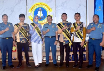 Danlantamal VI saat Terima Audiensi Putra Putri Maritim Indonesia Sulawesi Selatan
