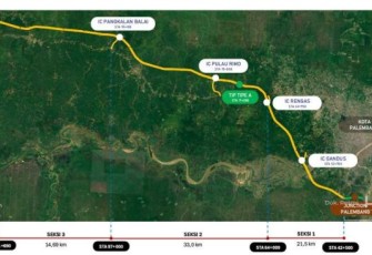 Peta jalan tol Palembang-Betung