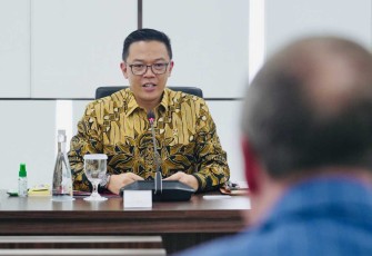 Menlu RI Sugiono menerima kunjungan EU-ASEAN Business Council di Jakarta, Kamis (6/2)