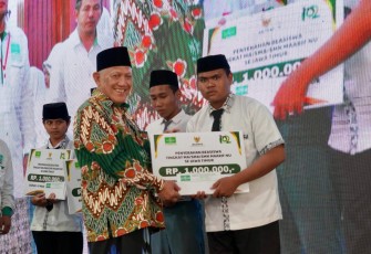 Sebanyak 250 siswa di lingkungan Lembaga Pendidikan Ma’aarif  Nahdlatul Ulama (LP Ma’arif NU) Jawa Timur menerima beasiswa dari Badan Amil Zakat Nasional (BAZNAS) Jawa Timur