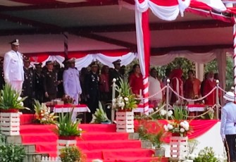 Upacara Peringatan HUT Ke-80 RI di Kantor Pusat Pemerintahan Kabupaten Mimika