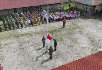 300 Warga, TNI-Polri dan Pemerintah Daerah Satu Barisan Rayakan HUT ke-80 RI