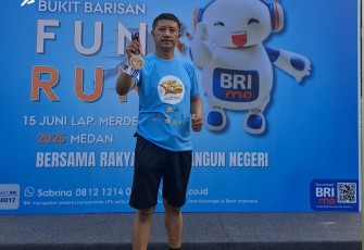 Dodi Kurniawan Awak Media TVRI Sumut Menjadi Peserta Bukit Barisan Fun Run 5K Pada HUT ke-75 Kodam I/Bukit Barisan