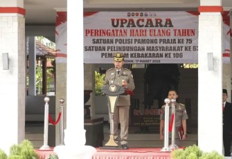Walikota Blitar Syauqul Muhibbin Sampaikan Amanatnya di Acara Apel Peringatan HUT Satpol PP, Satlinmas dan Damkar (Foto : Pemkot Blitar)