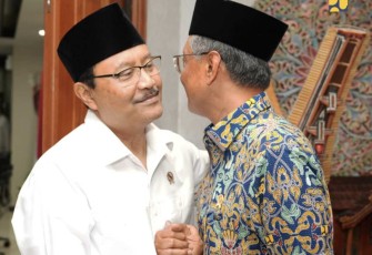 Mensos Saifullah Yusuf menerima dengan hangat kunjungan Menteri PU Dody Hanggodo di Jakarta, Rabu (9/4)