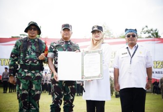 Danrem 083/Bdj Kolonel Inf Kohir bersama Bupati Banyuwangi resmi membuka TMMD ke 125 Kodim 0825/Banyuwangi, Rabu (23/7)