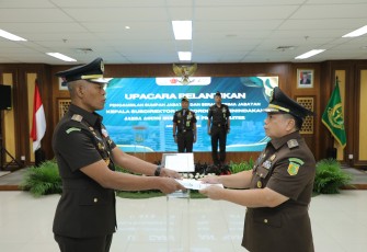 JAM-Pidmil saat Lantik Letkol Cpm Hairul Arifin sebagai Kepala Subdirektorat Koordinasi Penindakan