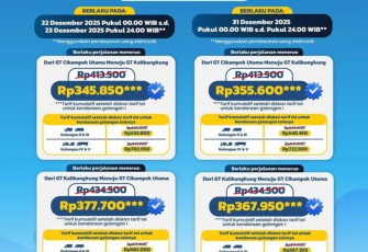 Jelang Nataru 2025/2026, JTT Berlakukan Diskon Tarif Tol 20% di Ruas Trans Jawa