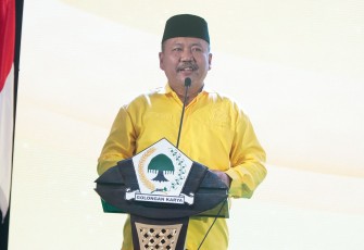 Ketua DPD Partai Golkar Jawa Timur Ali Mufthi saat membuka Musda XI Golkar Kabupaten Tuban, di Hotel Mustika, Tuban, Rabu (6/8).