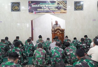 Kodim 0803/Madiun saat Gelar Doa Bersama Peringati Maulid Nabi Muhammad SAW