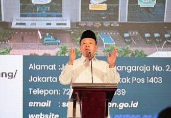Menteri ATR/Ka.BPN RI Nusron pada rangkaian acara Hari Ulang Tahun (HUT) ke-53 ISI, di Jakarta.