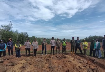 Polsek Belitang III melaksanakan penanaman Jagung Seluas 1 Hektar di Lahan pertanian Desa Sinumarga, kecamatan Belitang III, kabupaten Oku Timur