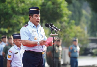 Wakil Komandan Kodiklat TNI Marsda TNI Rudy Iskandar, S.E., saat jadi Inspektur Upacara Bendera 17-an bulan Februari Tahun 2025
