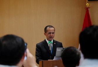 Menteri Transmigrasi, M. Iftitah Sulaiman Suryanagara dalam forum bisnis bertajuk “From Mobility to Prosperity” yang digelar di Pavilion Indonesia, Osaka Expo 2025, Jepang, Minggu (30/9)