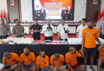 Konferensi Pers Polres Mojokerto Kota, Rabu (22/1).