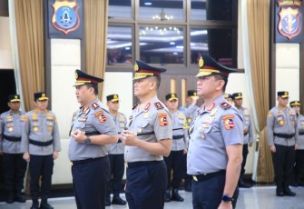 Upacara Kenaikan Pangkat ke dan dalam golongan Perwira Tinggi (Pati) Polri pada Kamis (19/3/2026), di Rupatama Mabes Polri.