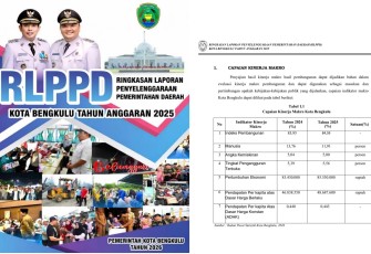 Pemerintah Kota Bengkulu resmi merilis Ringkasan Laporan Penyelenggaraan Pemerintahan Daerah (RLPPD) Tahun Anggaran 2025 / Foto : MC 