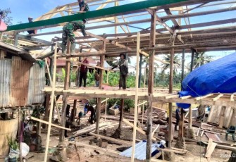 Pembangunan RTLH di lokasi TMMD Kodim Soppeng 