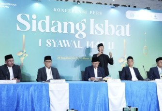 Konferensi pers sidang isbat di Jakarta, Kamis (19/3)