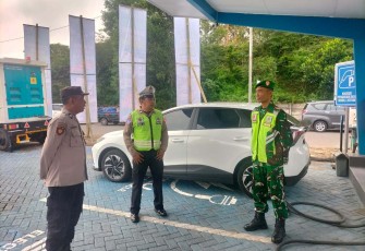 Pengamanan di rest area Saradan