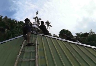 Kubah masjid terpasang