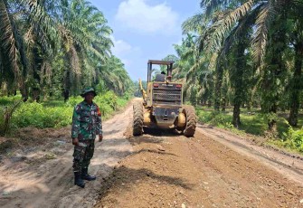 Bangun jalan 1,7 Km di Dusun Bis II Wonosari, Desa Aek Batu, Kamis (15/10)