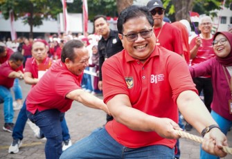 Hadir dalam Kick Off Festival Merah Putih, Menteri Desa dan PDT Yandri Susanto, Wakil Menteri Transmigrasi Viva Yoga Mauladi, dan Wakil Menteri Desa dan PDT Ahmad Riza Patria