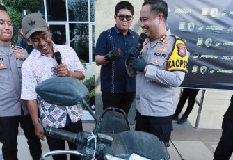 Polres Gresik Ungkap Curanmor, Seorang Petani Balongpanggang Senang Motornya Kembali