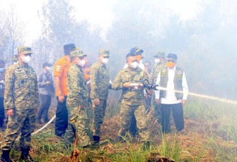 Komandan Lanud Sjamsudin Noor Pimpin Langsung Pemadaman Kebakaran Hutan dan Lahan di Kalimantan Selatan