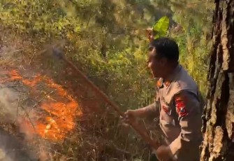 Penanganan Karhutla di Panekan Lereng Gunung Lawu