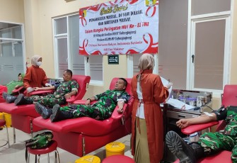 Donor darah prajurit Kodim 0807 Tulungagung
