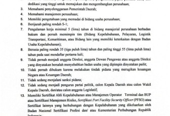 Pendaftaran Dirut PT Bintan Karya Bahari Masih Diperpanjang