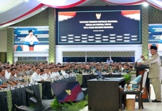 Presiden Prabowo Sampaikan Taklimat kepada 800 Perwira Tinggi TNI-Polri