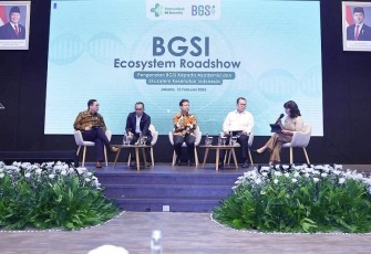 Mendiktisaintek Brian ketika menghadiri Forum komunikasi strategis nasional bertajuk “BGSI Ecosystem Roadshow” di Auditorium Leimena, Kementerian Kesehatan, Jakarta, Kamis (12/2).