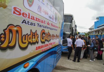 Ilustrasi bus mudik lebaran gratis kemenhub