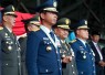 Dankoharmatau Marsda TNI Eddy Supriyono saat upacara peringatan HUT TNI ke-77. Rabu (5/10)