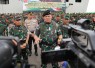 Panglima TNI Laksamana TNI Yudo Margono, S.E., M.M., usai melepas 850 Prajurit Satgas Operasi Pengamanan Papua di Pelabuhan Boom Baru Palembang, Sumatera Selatan, Jumat (24/3/2023).