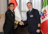 Pertemuan antara Kepala Staf Angkatan Laut (Kasal) Laksamana TNI Muhammad Ali dan Chief of Italian Navy Admiral Enrico Credendino.