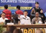 Menteri ATR/BPN Agus Harimurti Yudhoyono saat konferensi pers pengungkapan kasus mafia tanah di mapolda Sultra, Jum'at (26/4)
