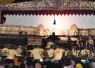 Pagelaran wayang kulit di pendopo Ronggo Djumeno, Caruban, Kabupaten Madiun, Jumat (24/7)
