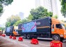 Pelepasan 12 truk bantuan kemanusiaan Polda Metro Jaya untuk masyarakat terdampak gempa Flores, Senin (17/8)