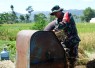 Sertu Sandy bantu panen padi petani desa binaan
