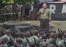 Menhan RI, Syafrie Samsoedin saat memberikan arahan kepada Siswa Tamtama pada kunjungannya ke Rindam XIII/Merdeka Bitung